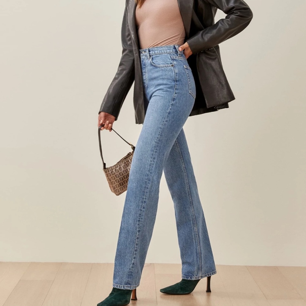 Cynthia High Rise Straight Long Jeans